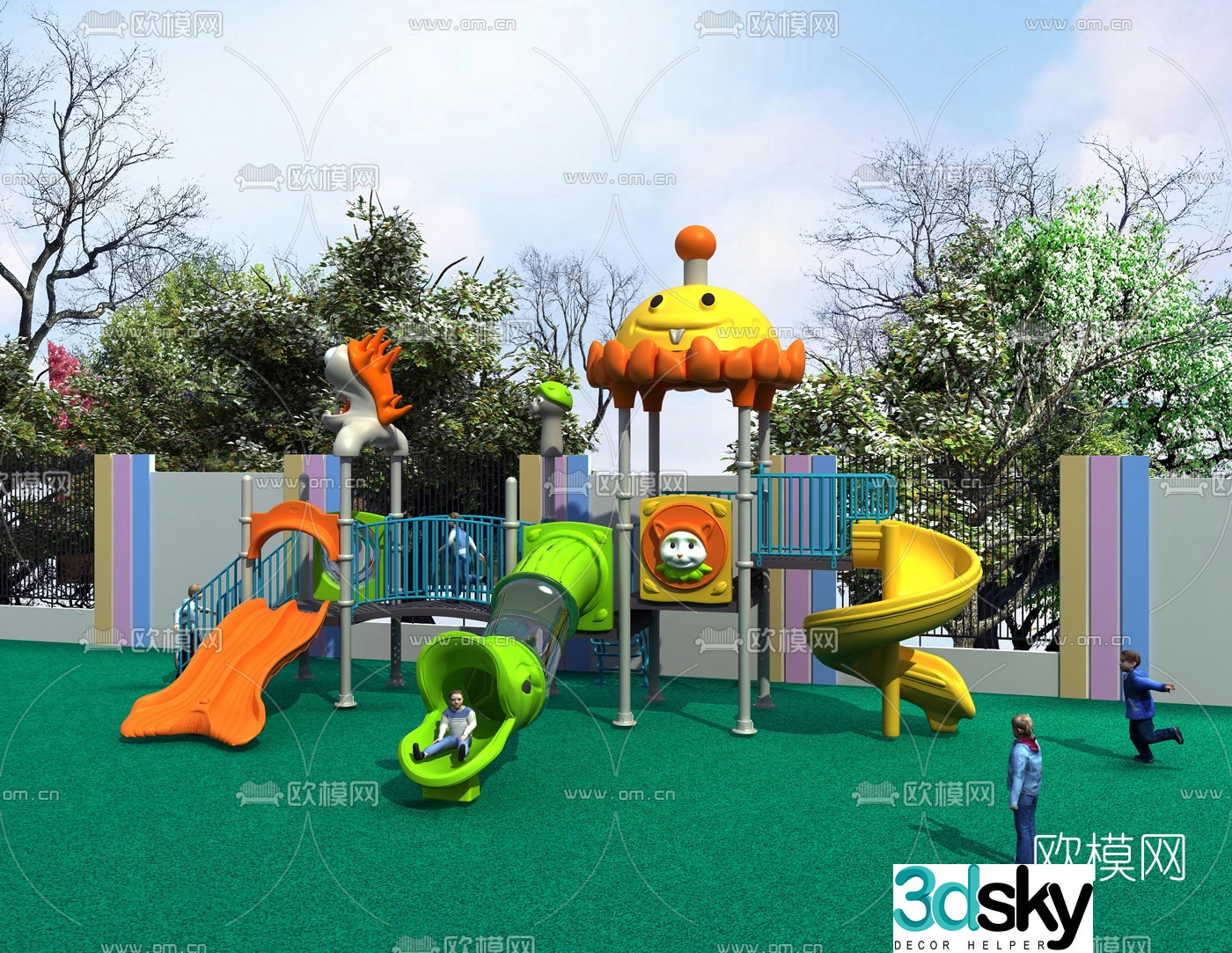 Modern children's slide ride 3d model