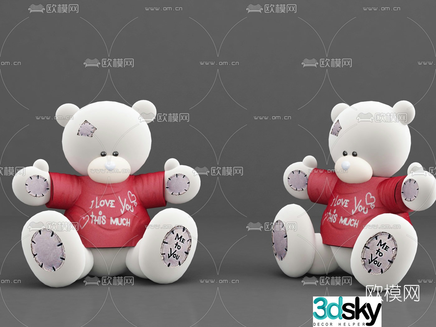 Modern bear doll toy 3d model