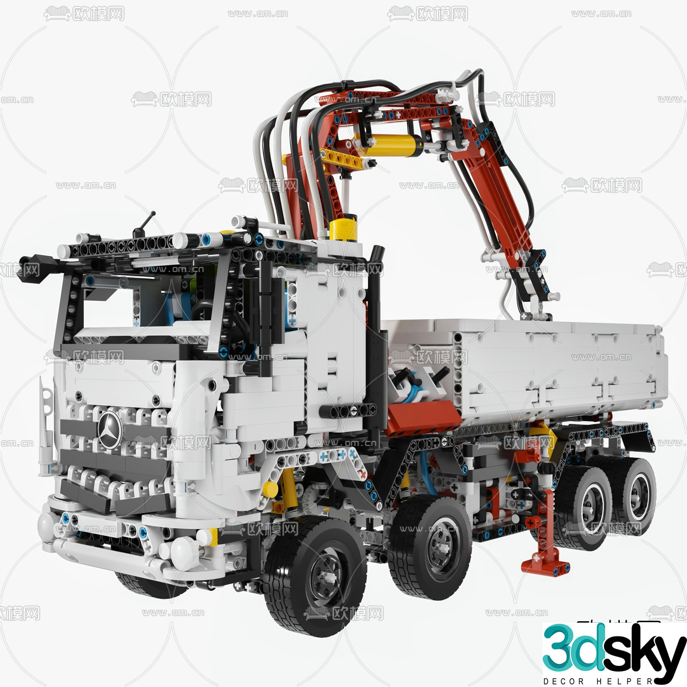 Modern lego construction truck toy 3d model