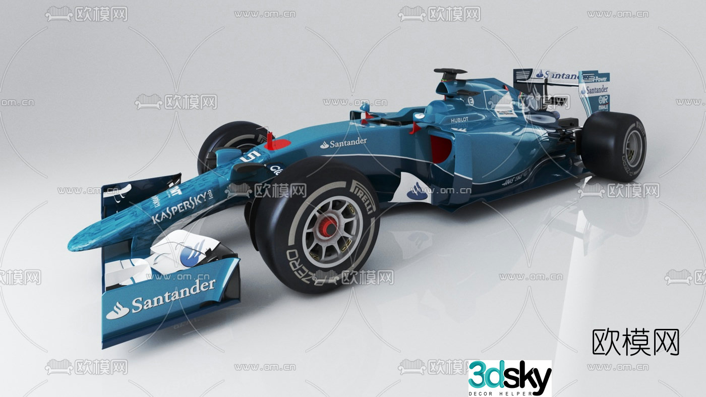 Modern Formula E racing car 3d model