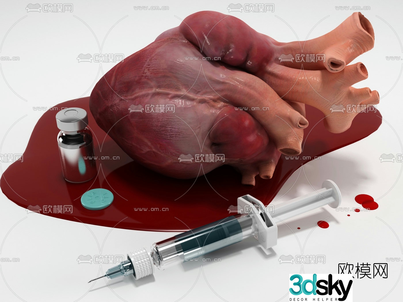 Modern heart mold 3d model