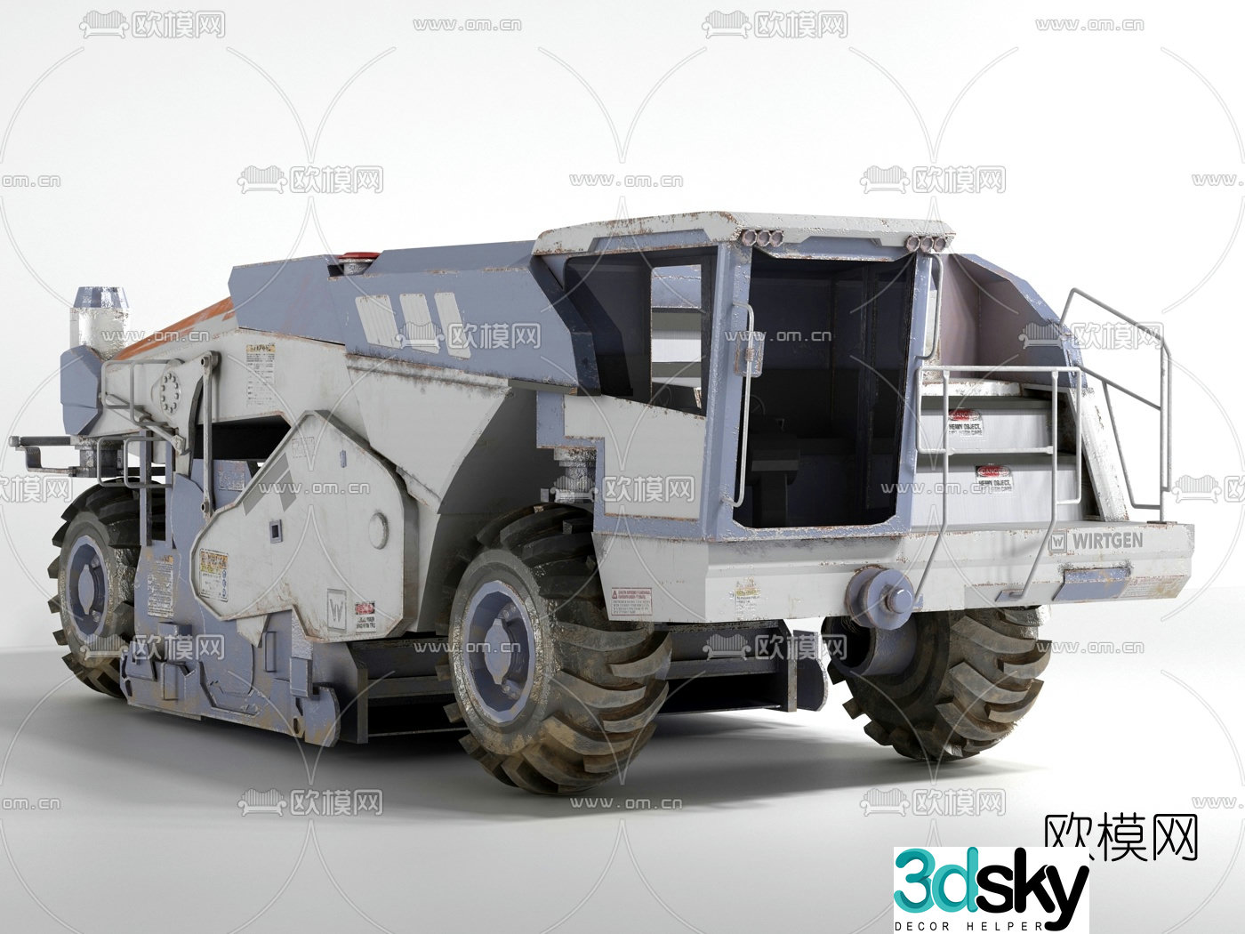 Modern garbage truck 3d model