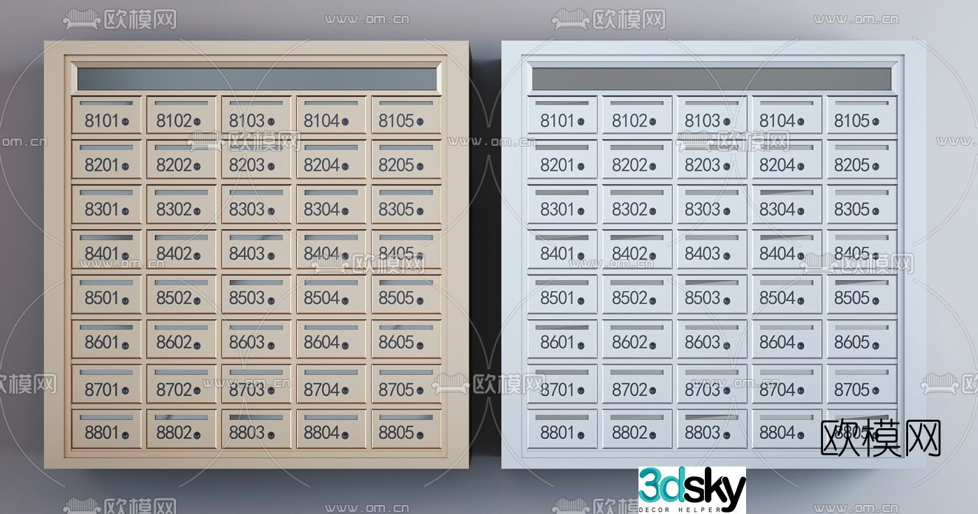 Modern stainless steel letter box 3d model