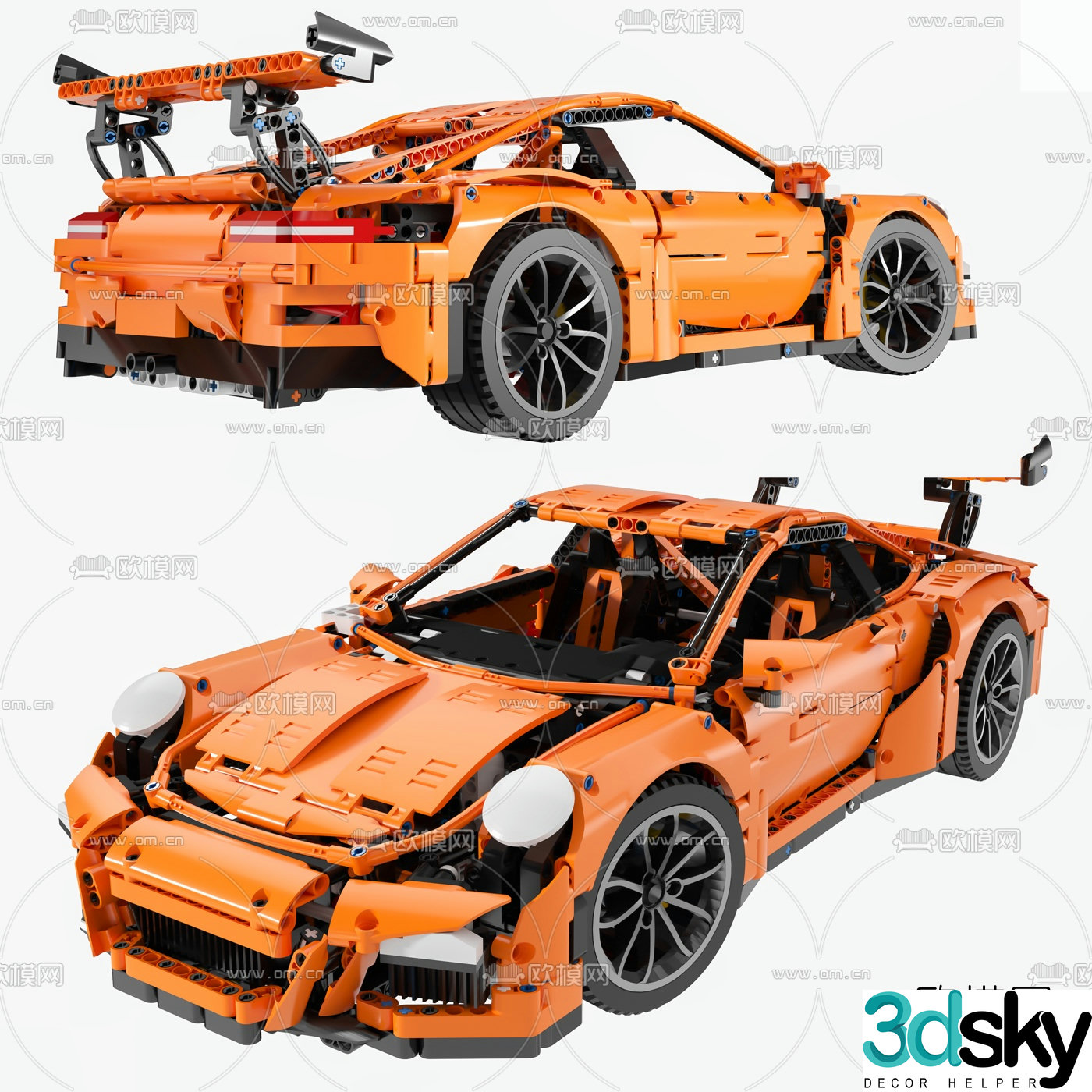 Modern Lego Porsche toy 3d model