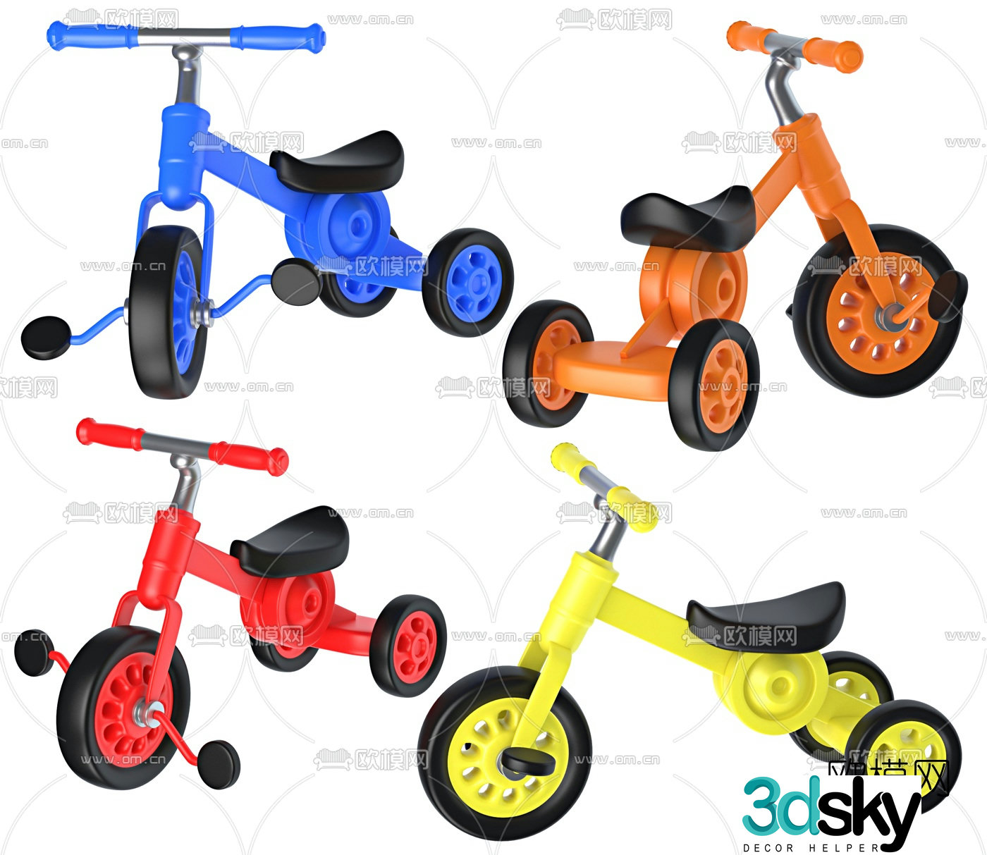 Modern children’s bicycle 3d model