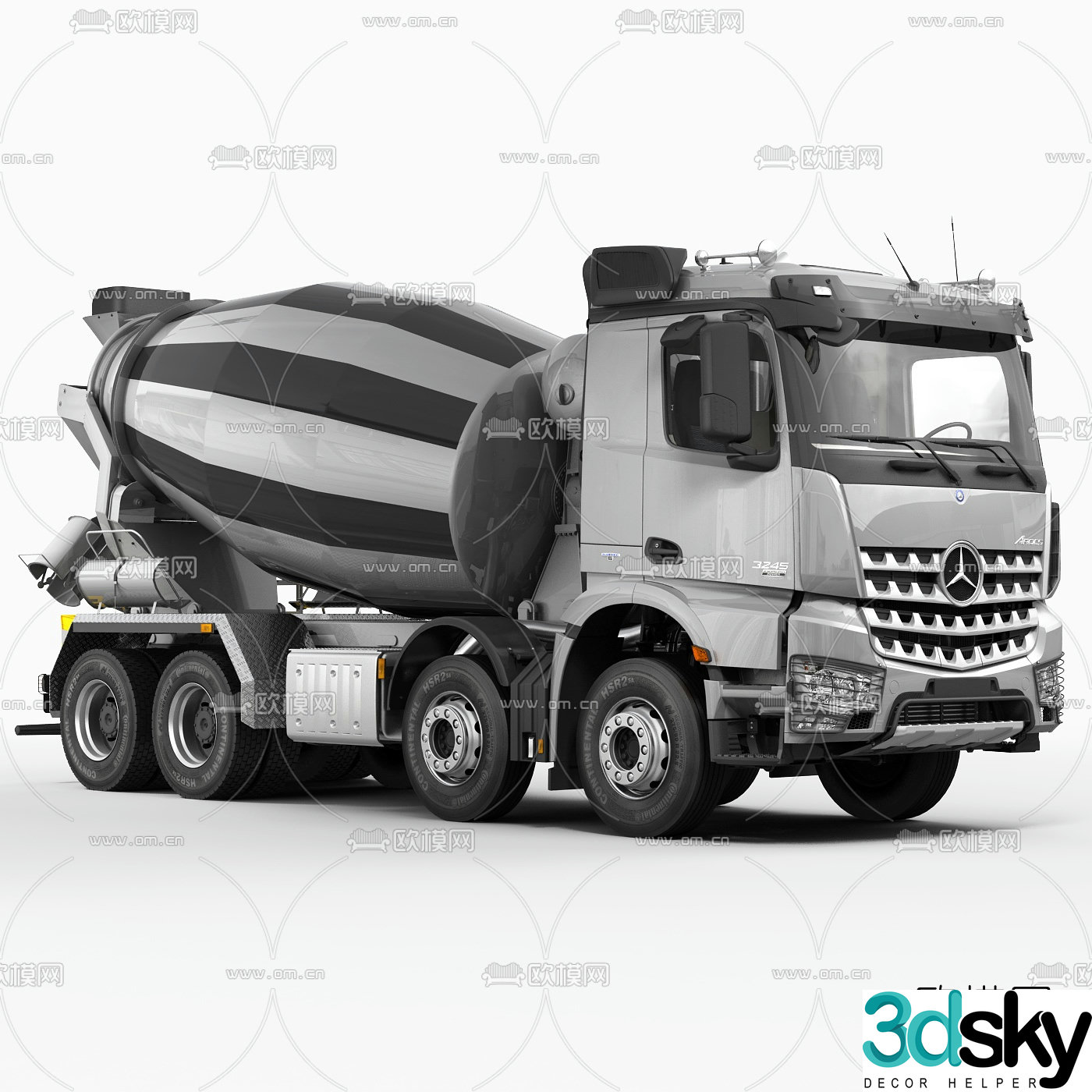 Modern concrete transport truck 3d model