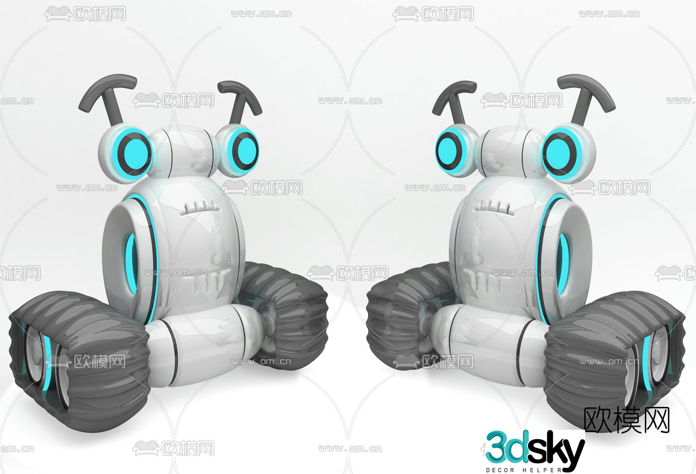 Modern crawler robot 3d model