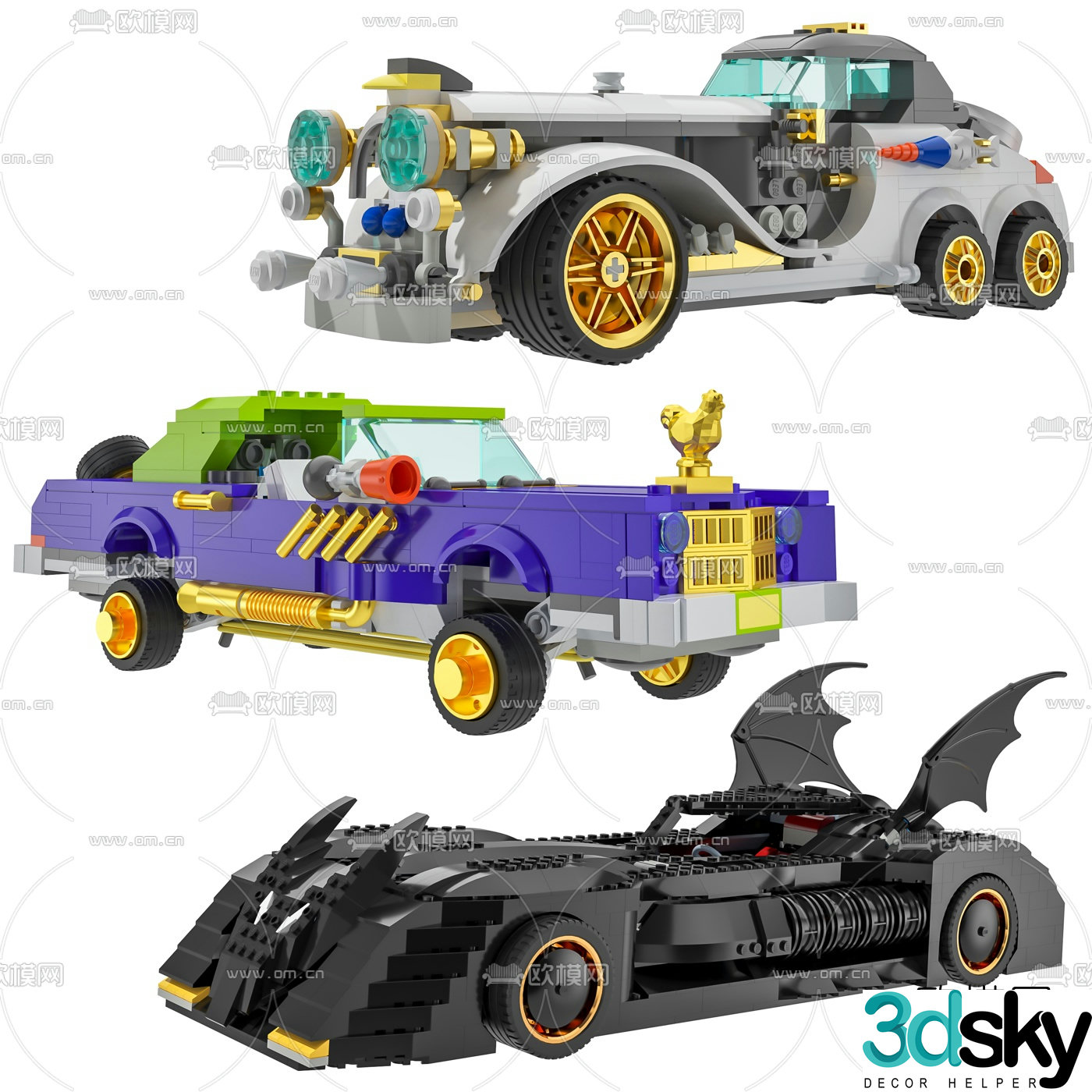 Modern lego batman vehicle toy 3d model