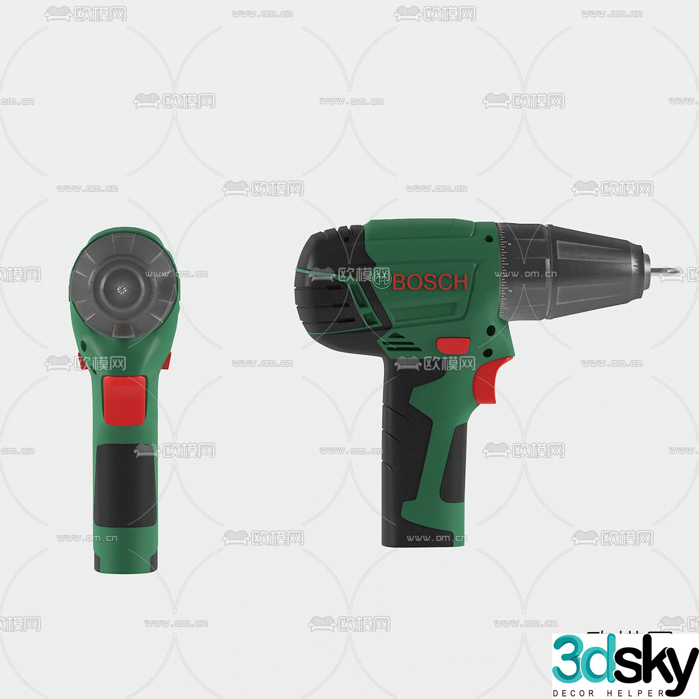 Modern electric drill tool 3d model