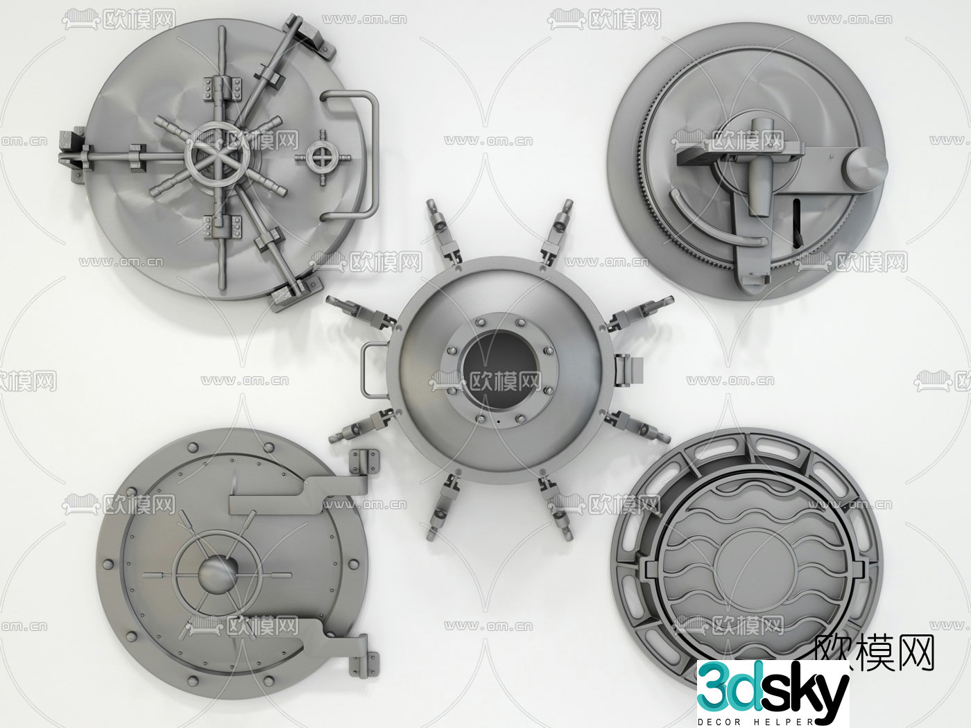 Industrial style valve hatch iron door 3d model