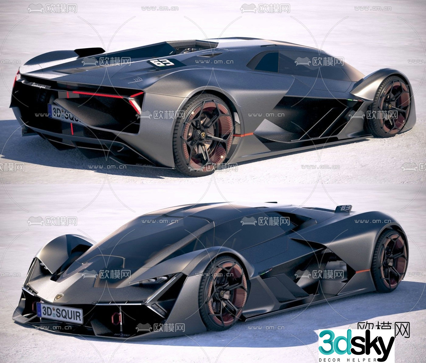 Modern Lamborghini sports car 3d model