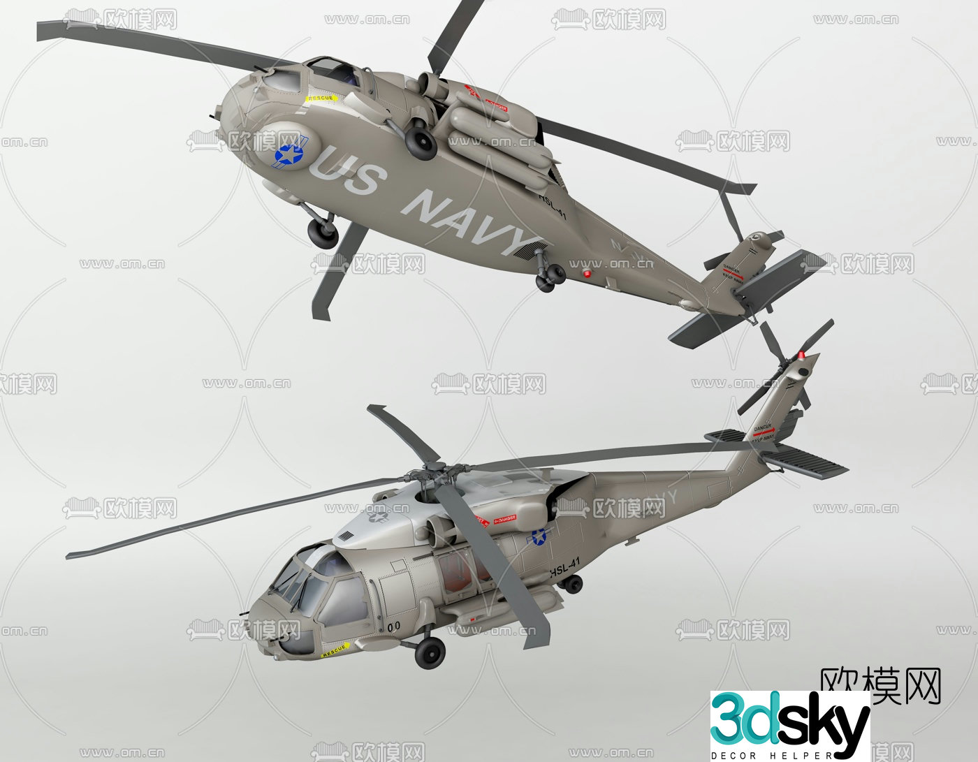 Modern helicopter 3d model