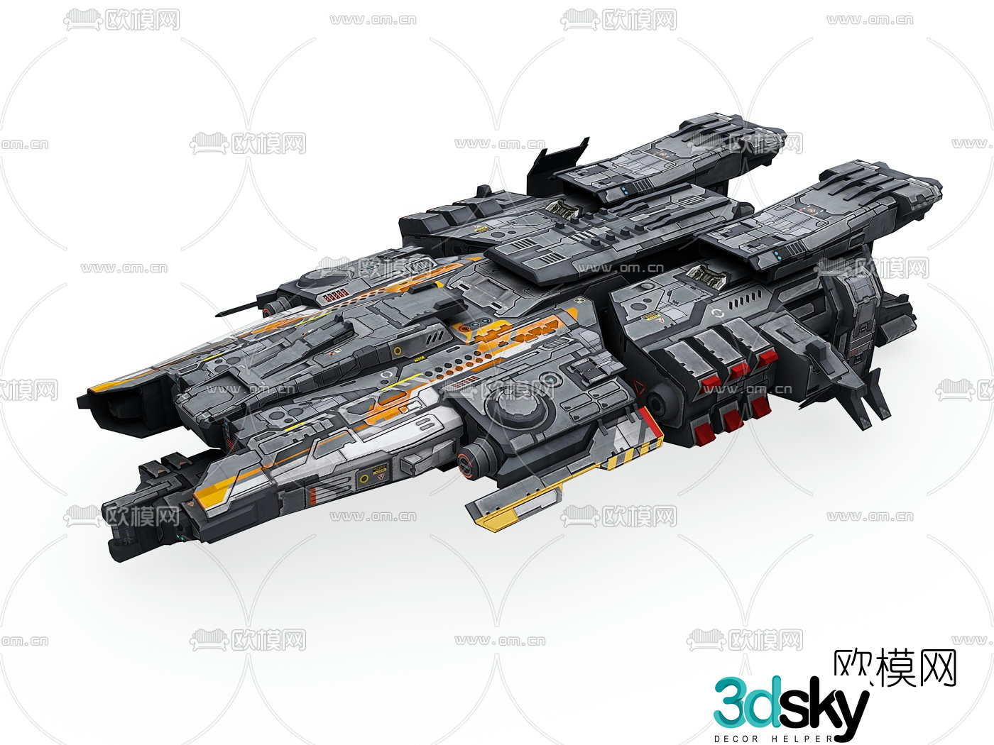 Modern spaceship toy 3d model