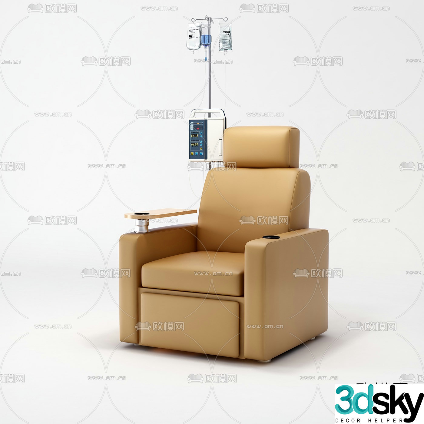 Modern leather medical sofa 3d model