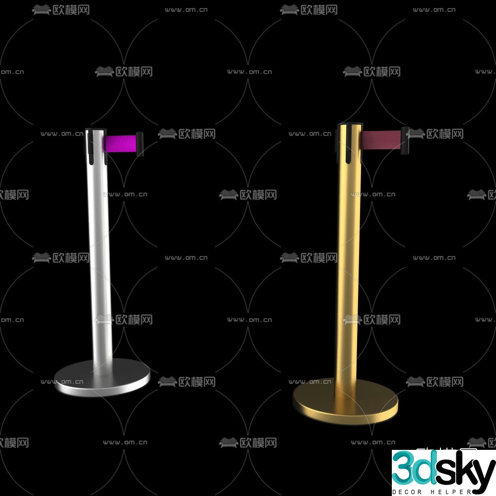Modern metal telescopic strap railing 3d model