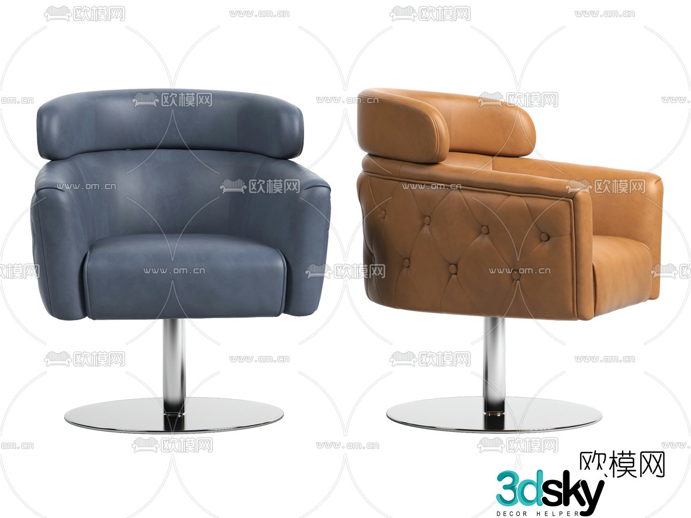 Modern leather barber chair 3d model
