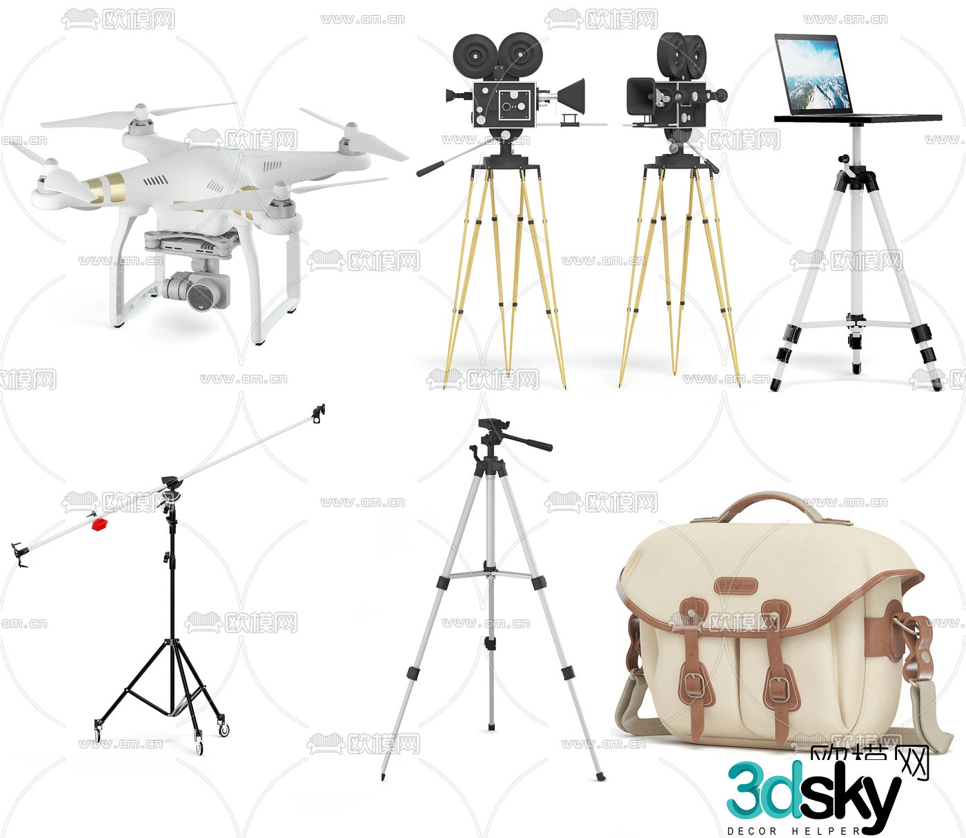 Modern photography equipment equipment 3d model