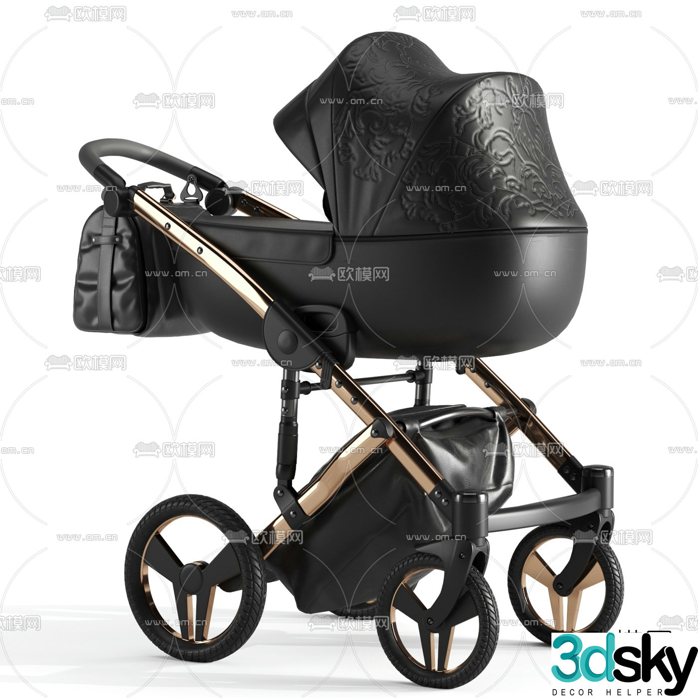 Modern stroller 3d model
