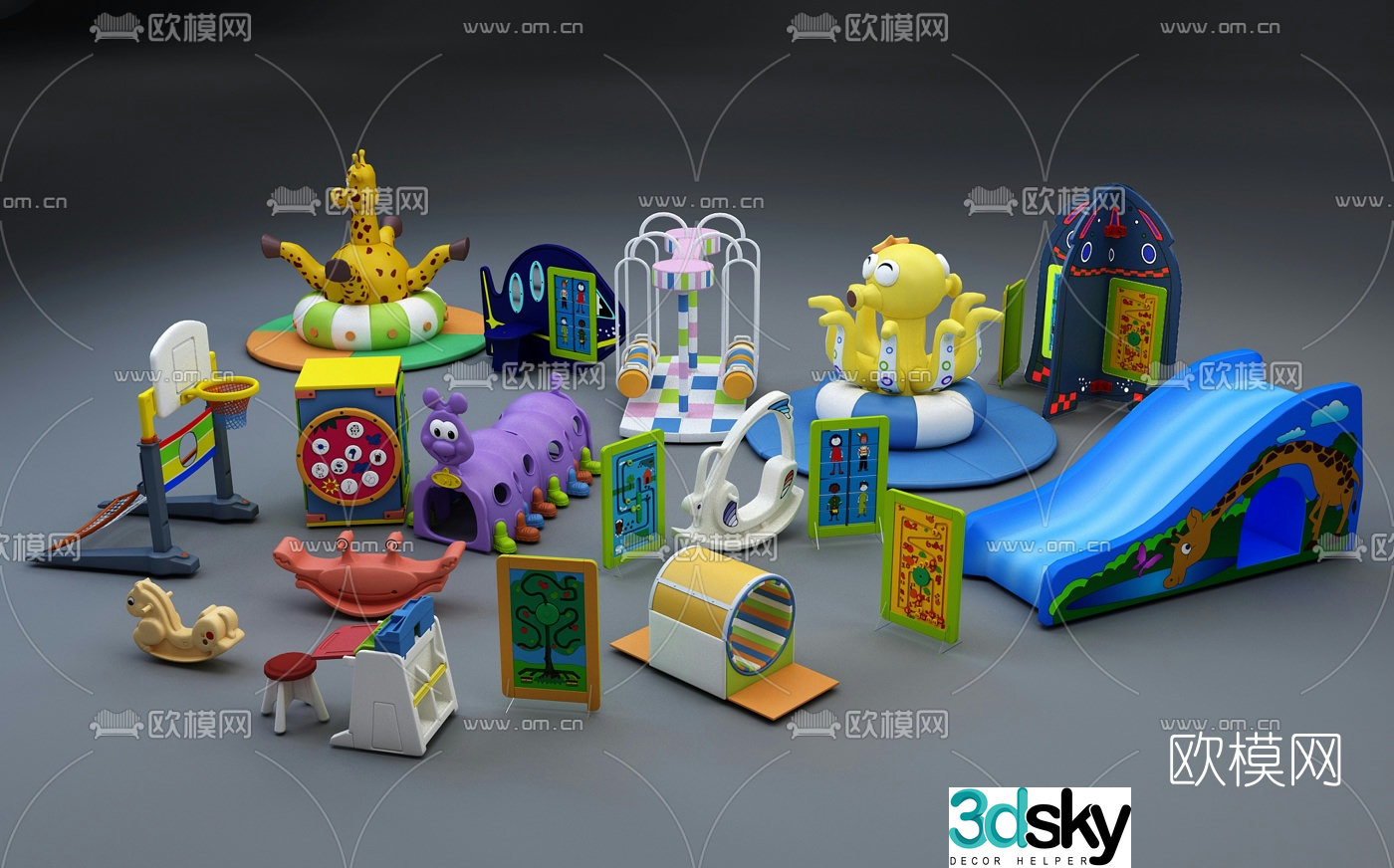 Modern children’s play set 3d model