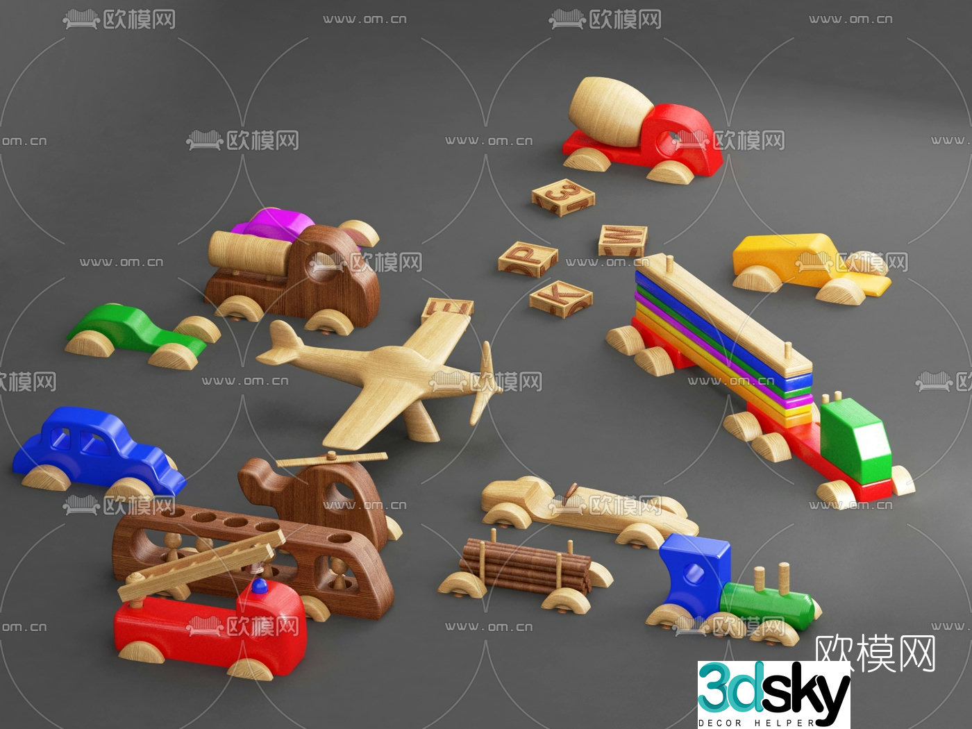 Modern children’s building block toys 3d model