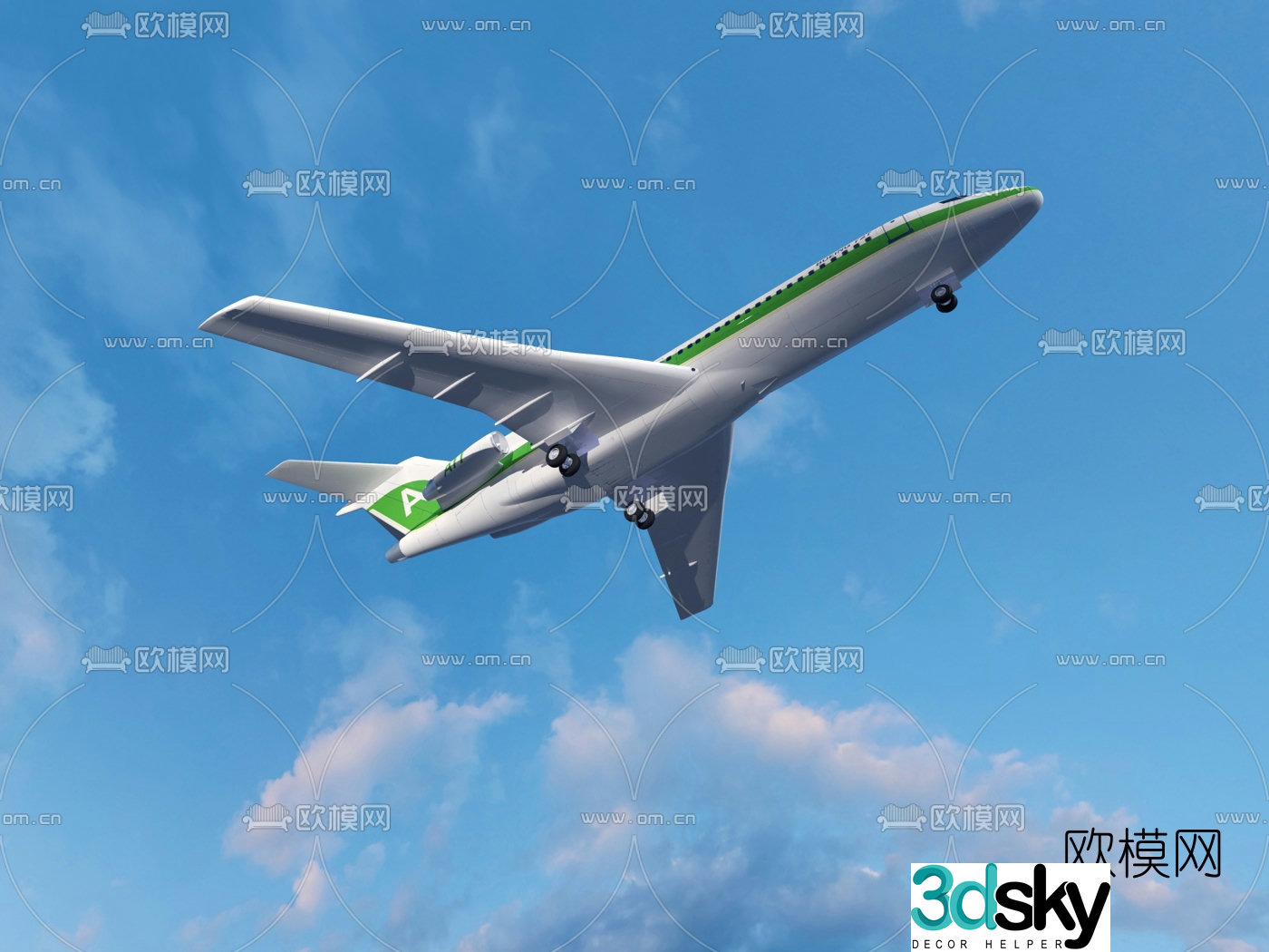Modern civil aviation aircraft 3d model