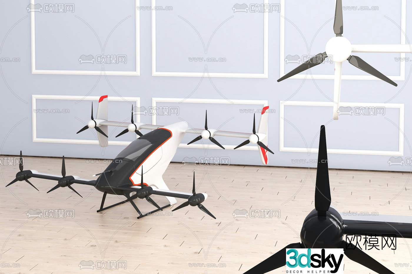 Modern remote control drone 3d model
