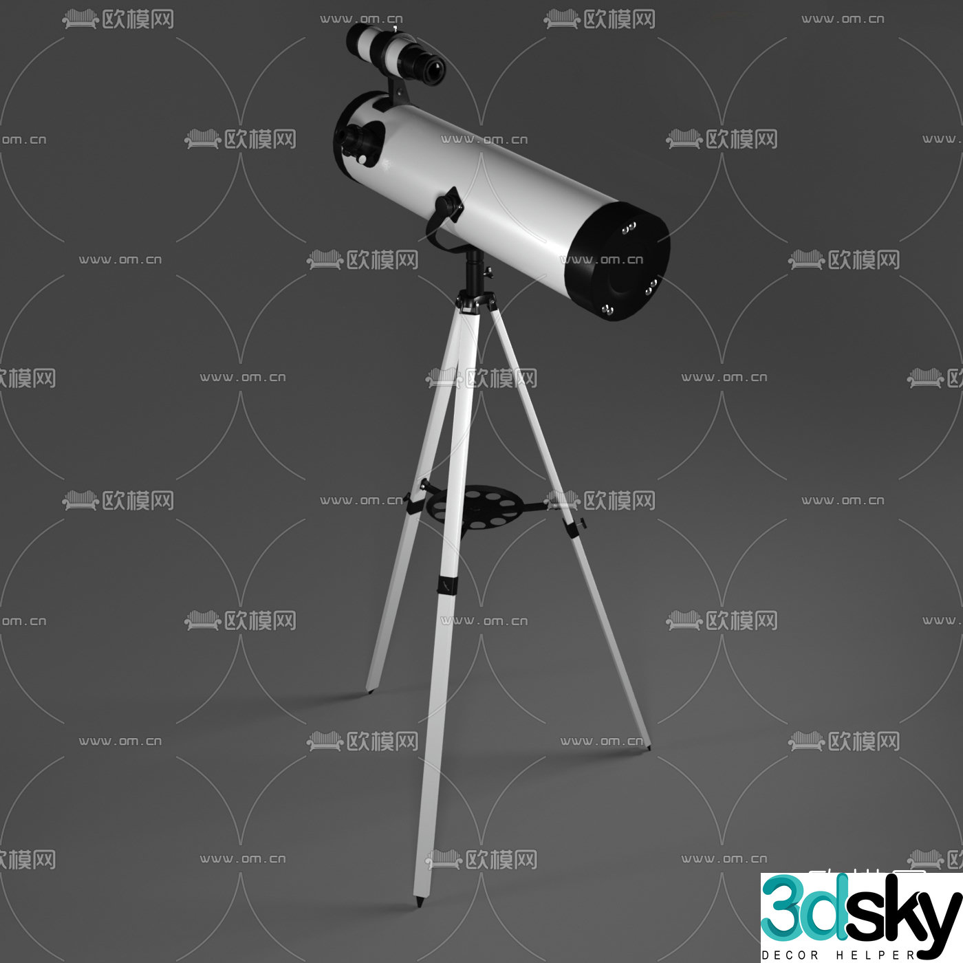 Modern telescope 3d model