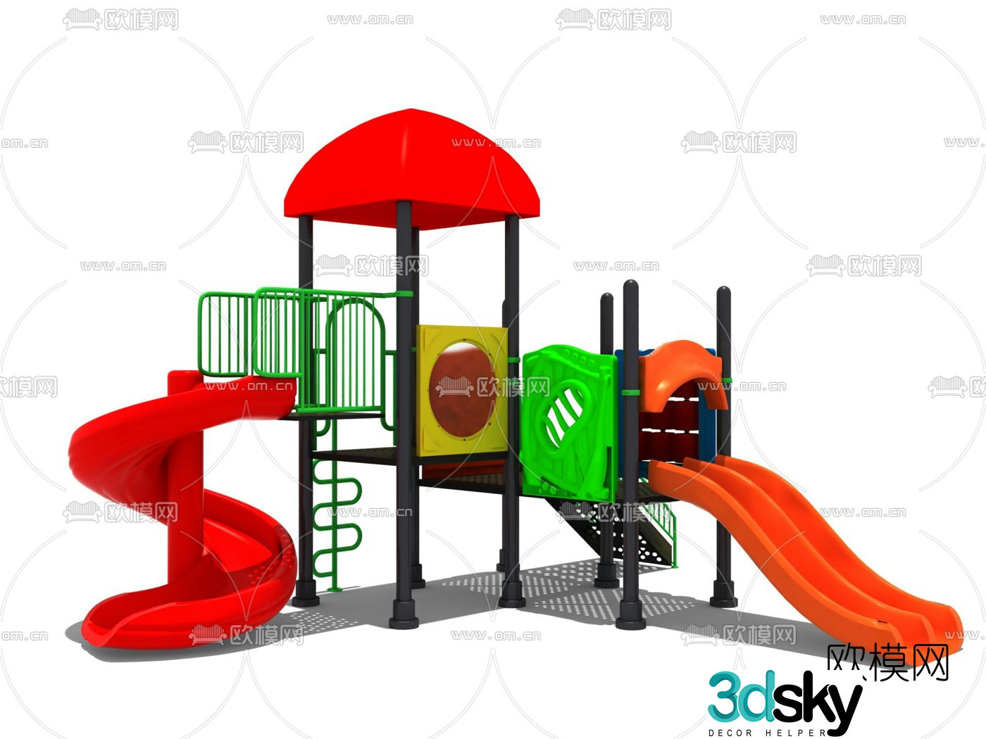 Modern slide amusement equipment 3d model