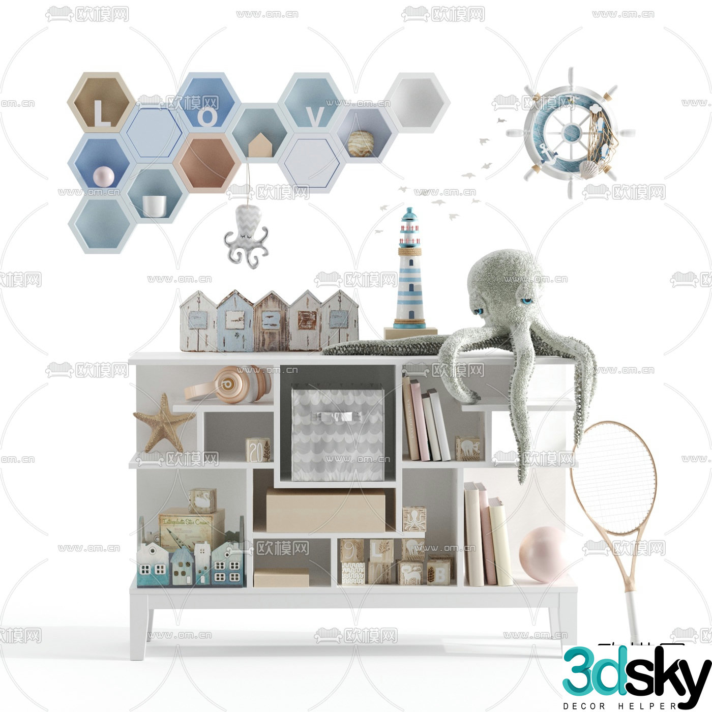 mediterranean children’s toy cabinet 3d model
