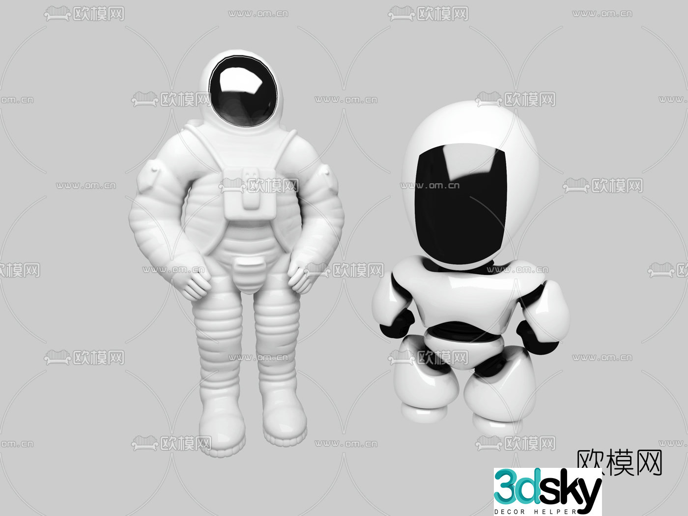 Modern intelligent space robot 3d model