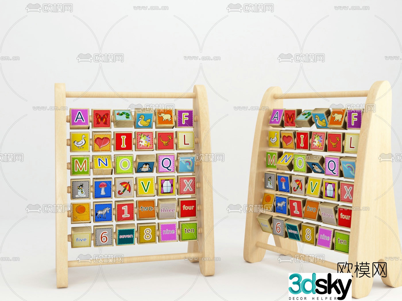 Modern children’s literacy reading stand 3d model