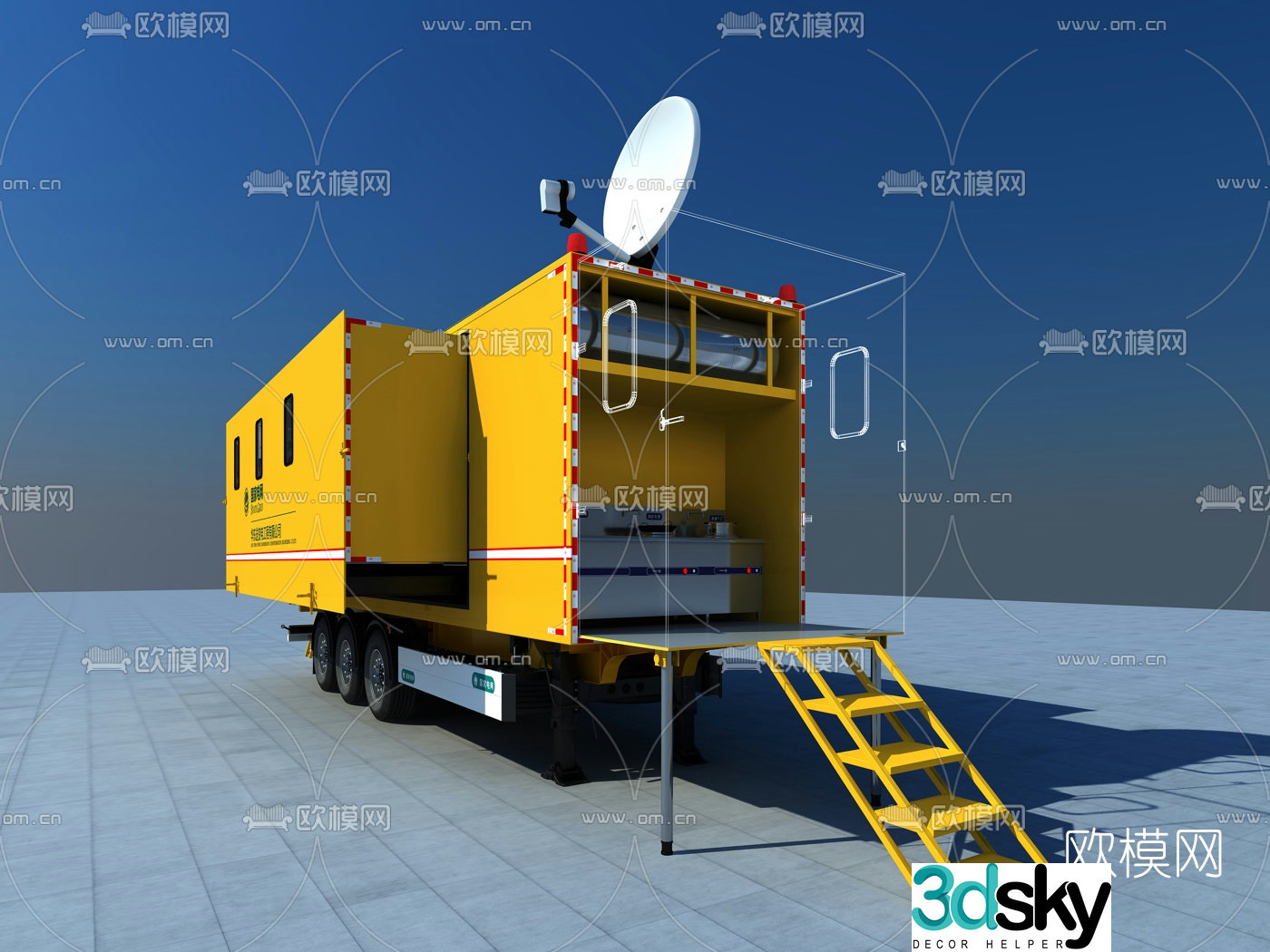 Industrial style camper van 3d model