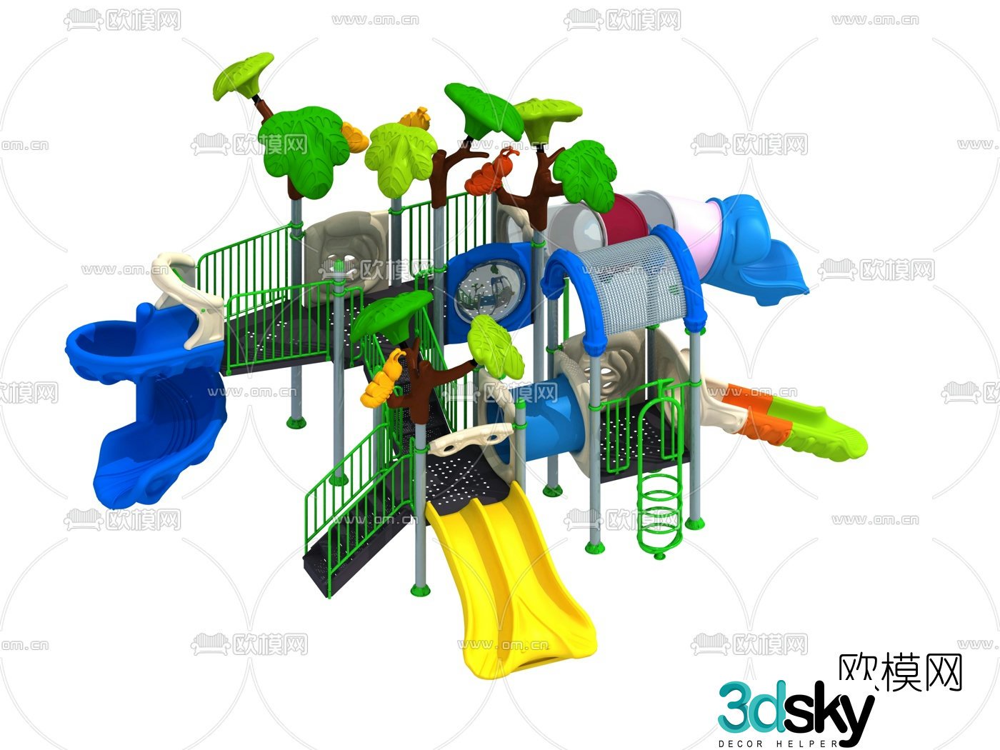 Modern children's play equipment 3d model