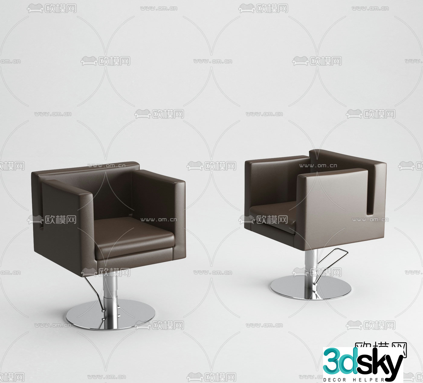 Modern leather barber chair 3d model