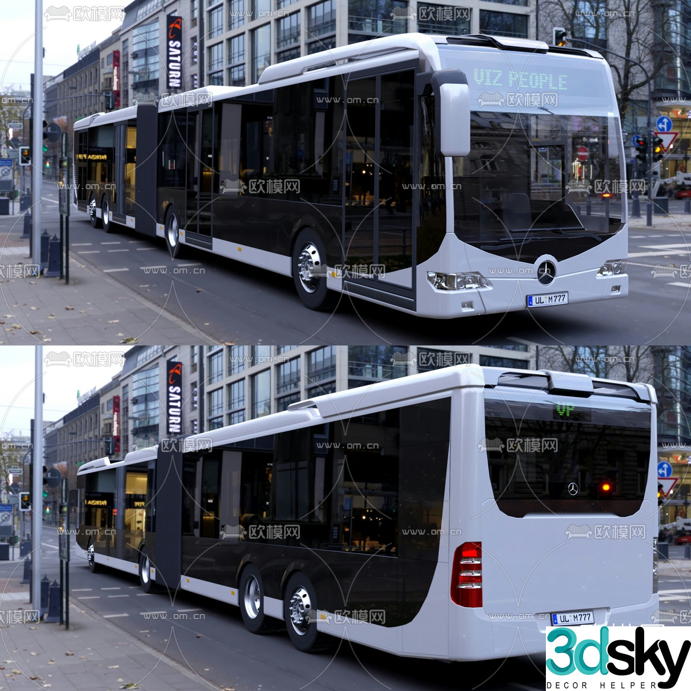 modern mercedes bus 3d model
