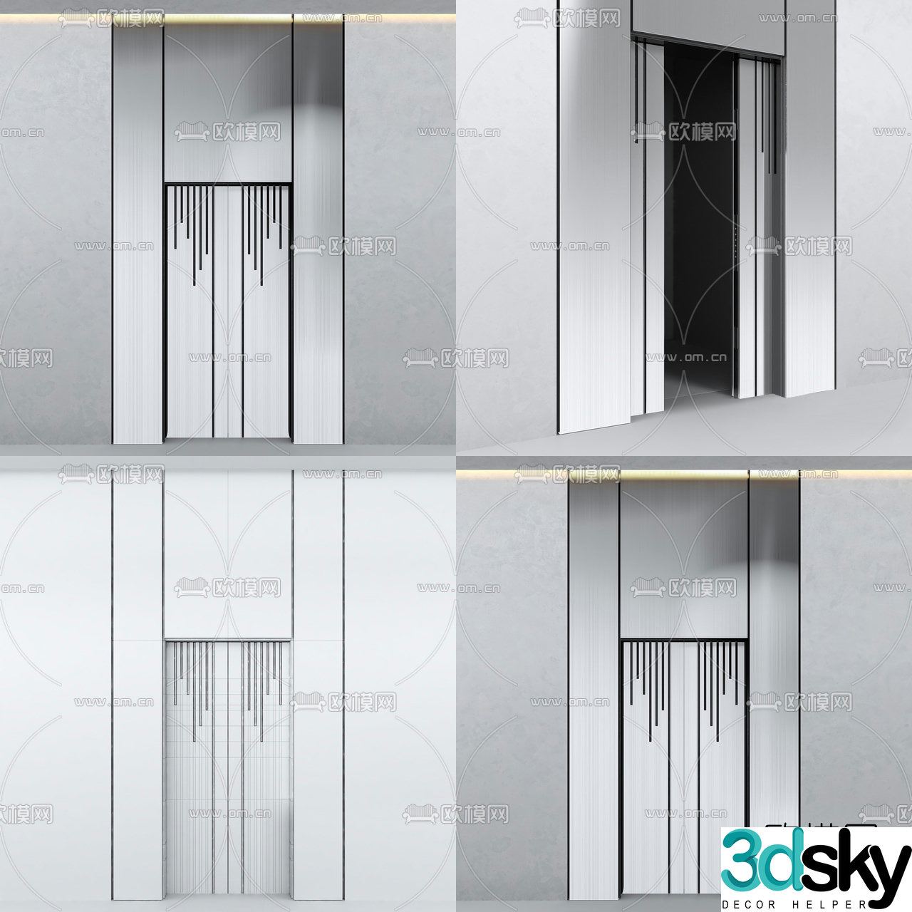 Modern elevator door 3d model
