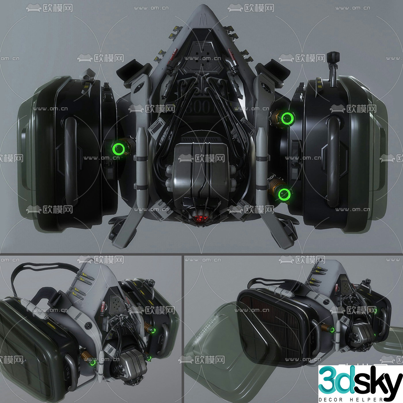Modern gas mask 3d model