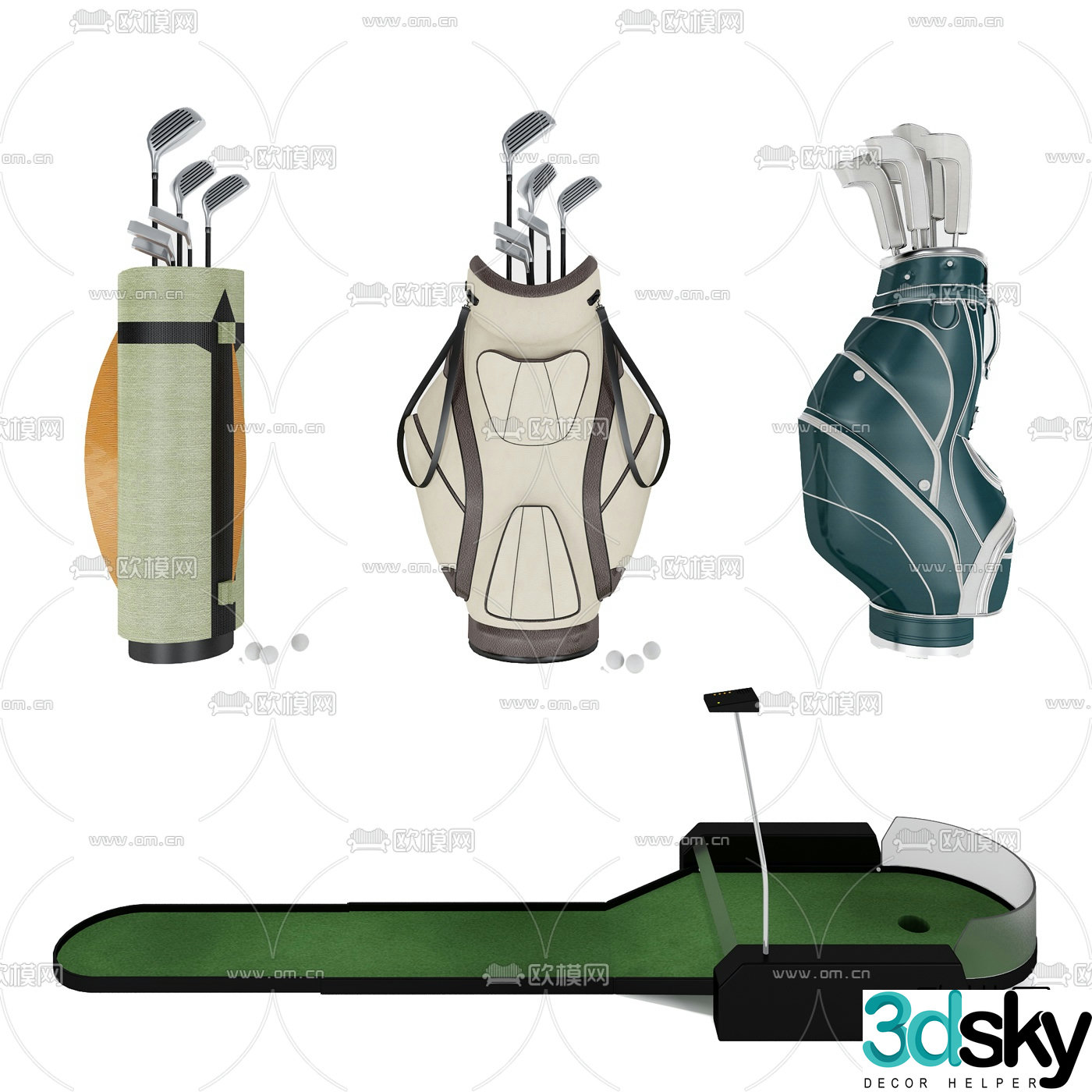 Modern golf club 3d model