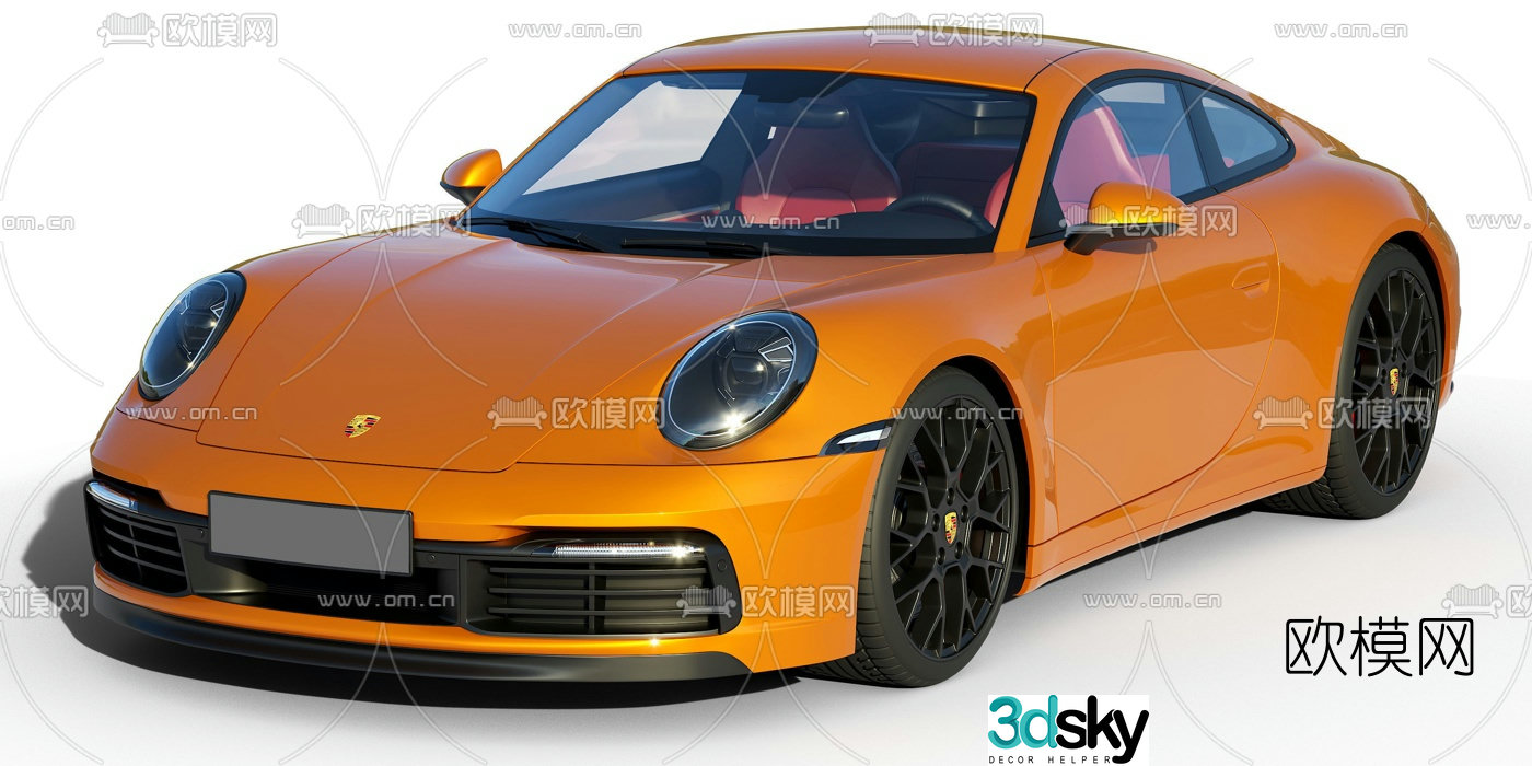 modern porsche coupe 3d model