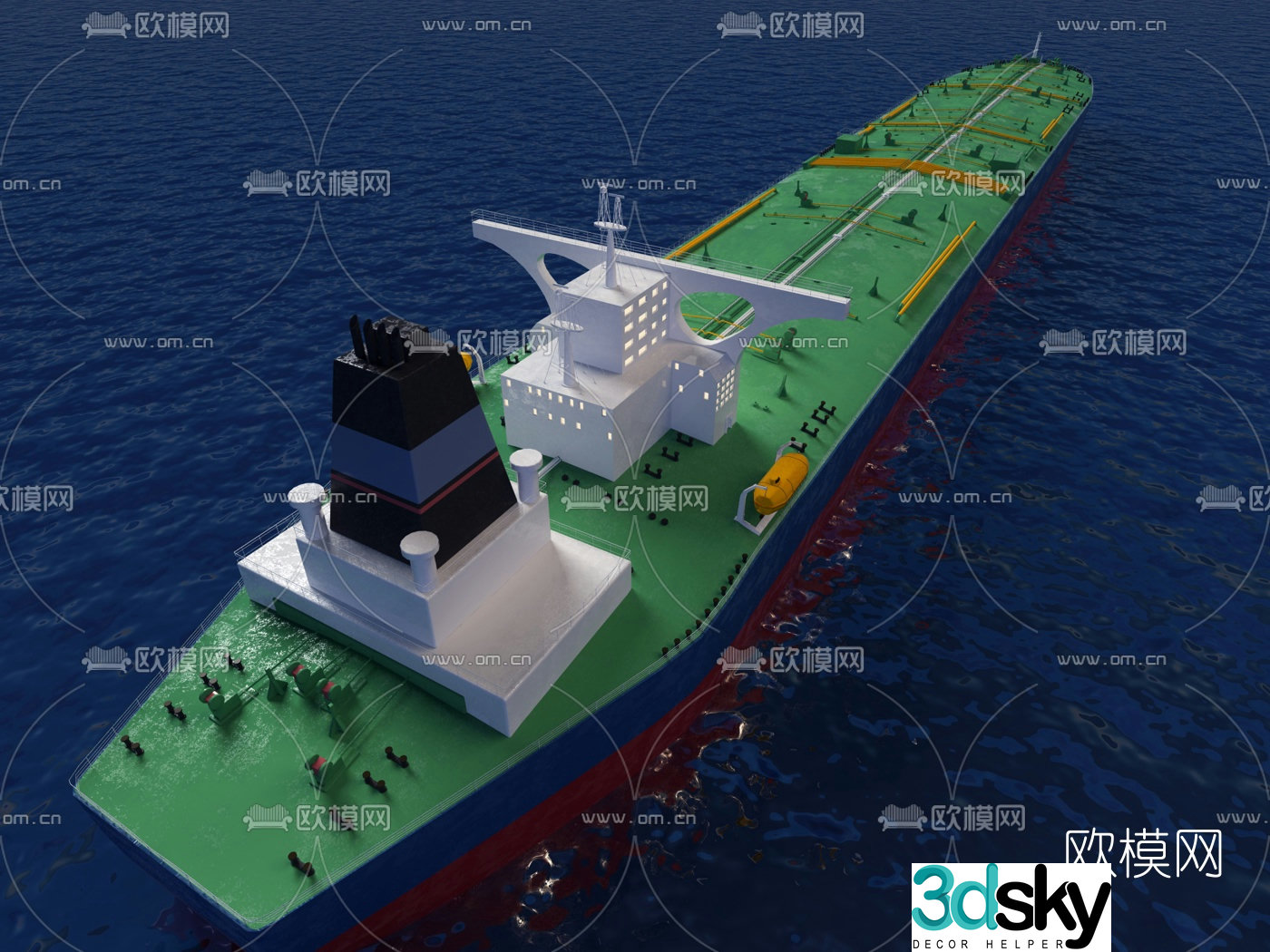Modern oil tanker 3d model
