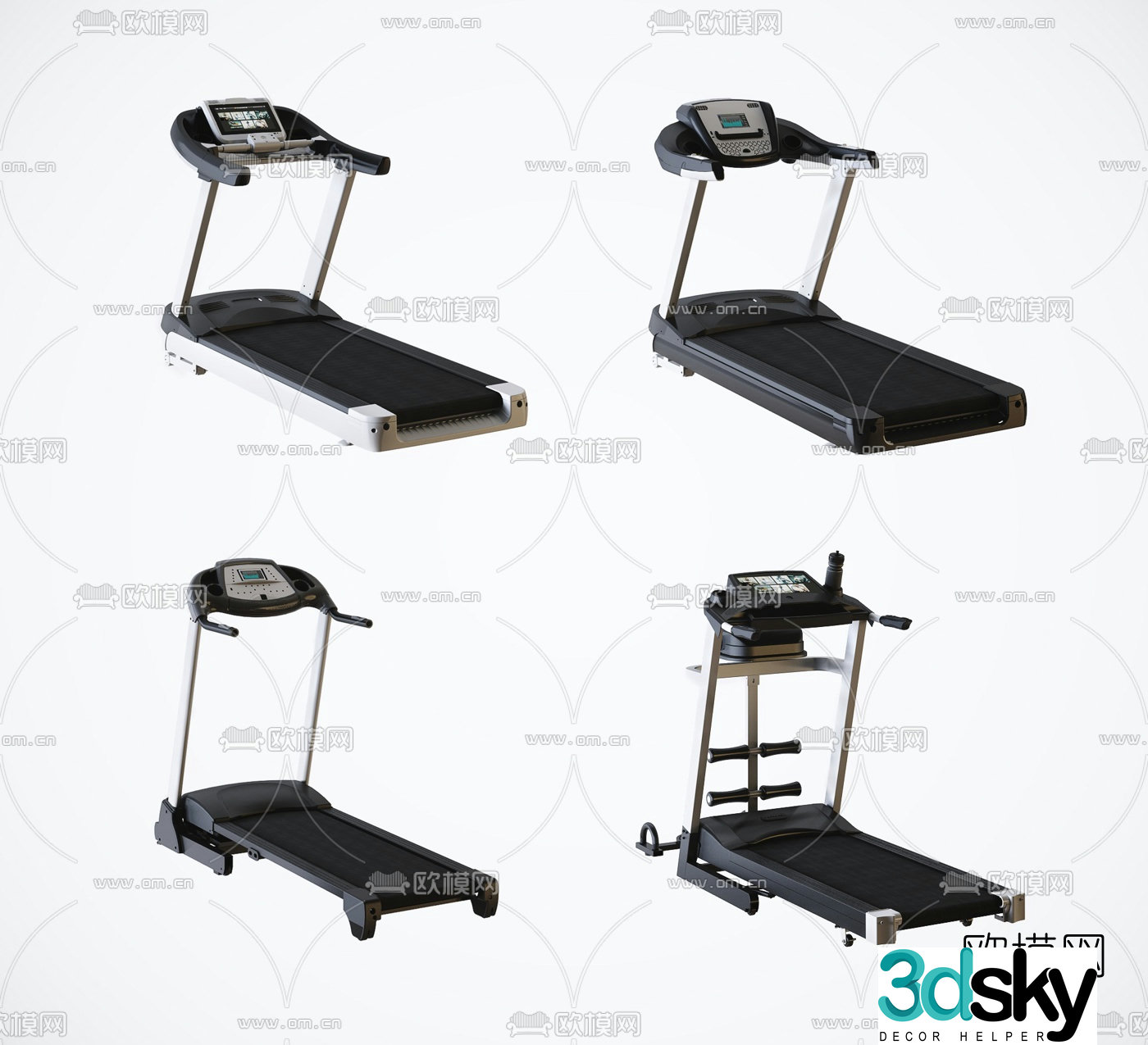 Modern treadmill 3d model