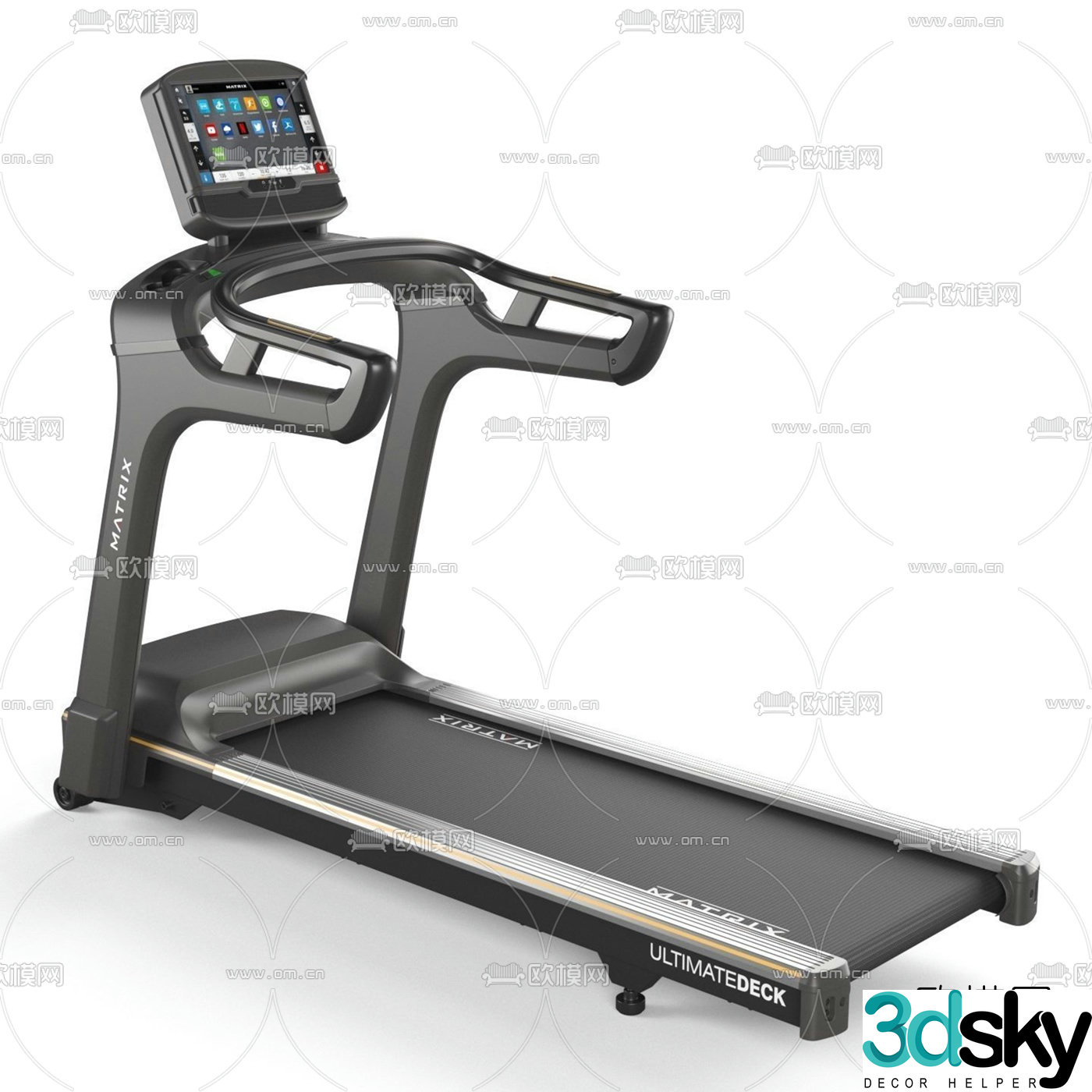 Modern fitness treadmill 3d model