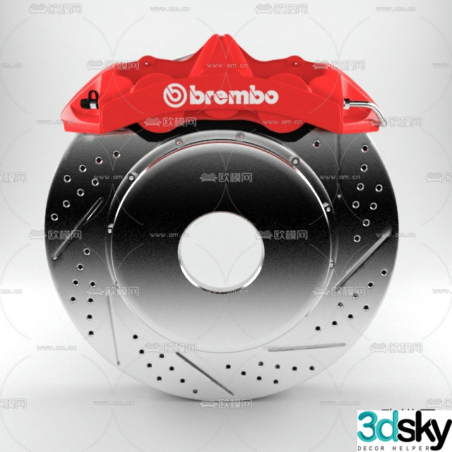 Modern racing brake combination 3d model