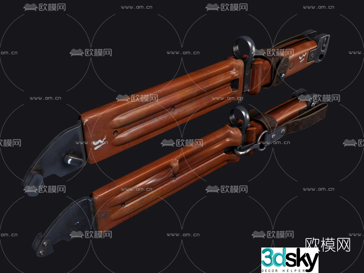 Modern military bayonet 3d model