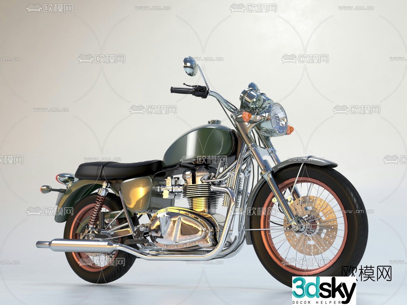 Industrial style Harley motorcycle 3d model