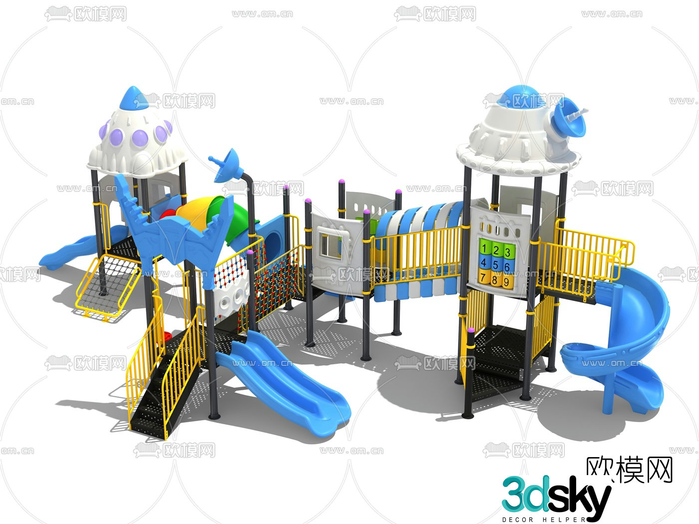 Modern children's slide ride 3d model