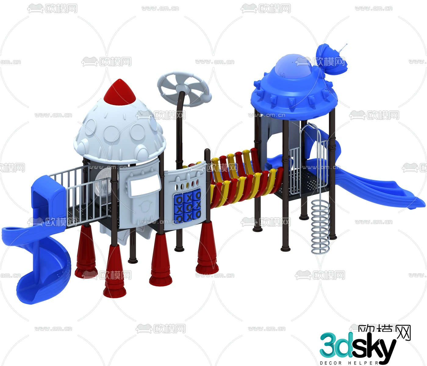 Modern children's play equipment 3d model
