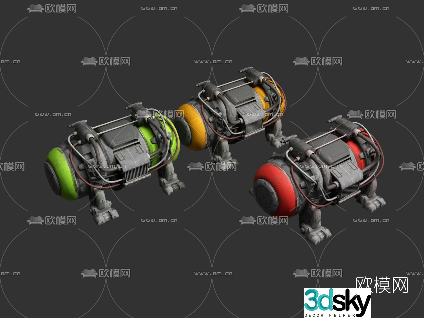 Industrial wind metal generator 3d model