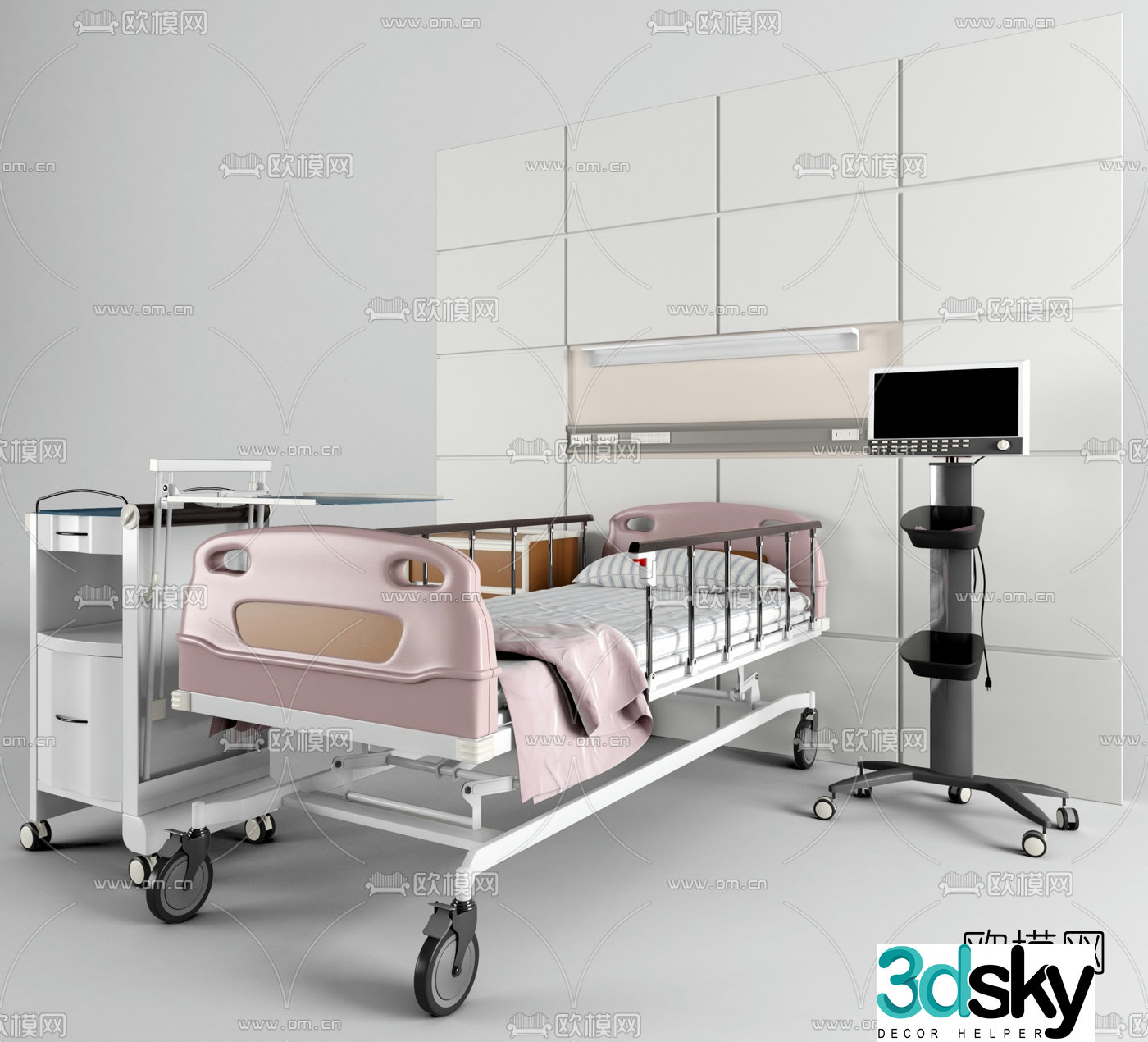 Modern medical equipment bed 3d model