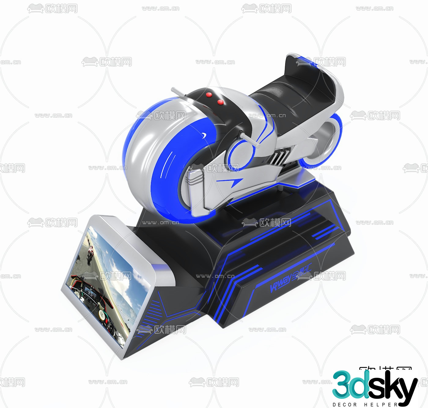Modern VR motorcycle gaming device 3d model